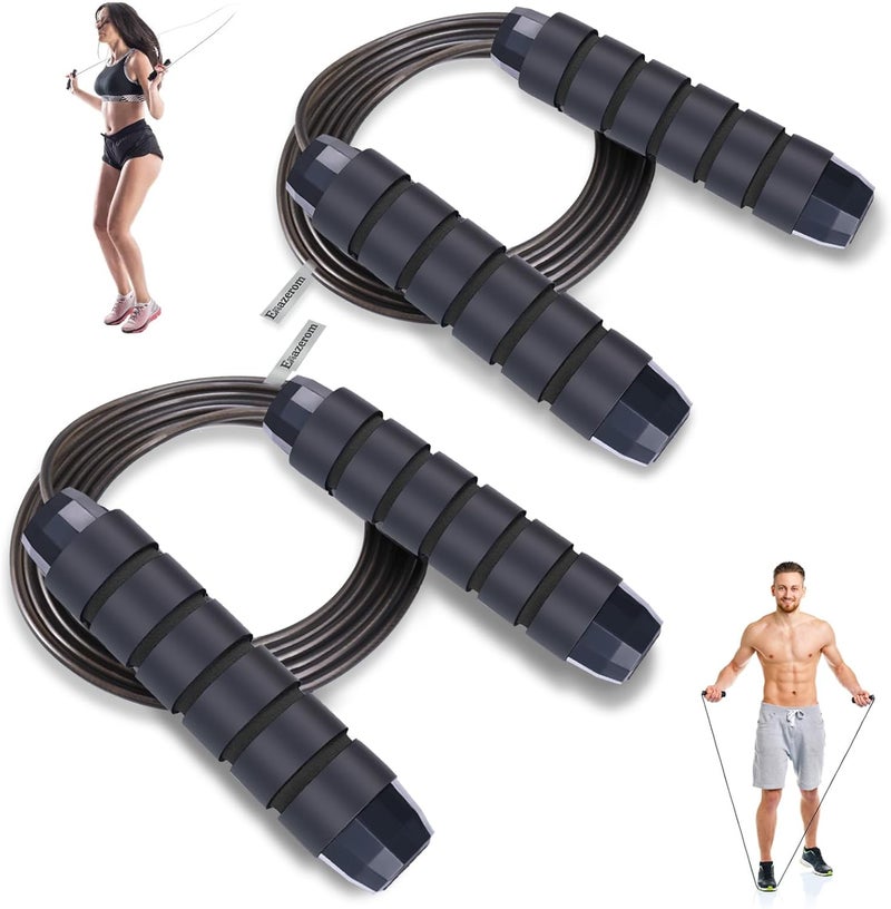 Emazerom Jump Rope for Women Men Kids, Adjustable Skipping Rope with Ball Bearings, Professional Jumping Rope with Foam Handles, Tangle-Free Rapid Speed Jump Ropes for Fitness Workout Boxing Exercise - Image 1